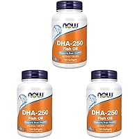 Supplements, DHA-250 with 125 EPA, Molecularly Distilled, Supports Brain Health*, 120 Softgels (Pack of 3)