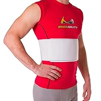 BraceAbility Rib Injury Binder Belt - Universal Broken Rib Brace for Men, Fractured, Cracked Ribs, Rib Cage Compression Wrap for Bruised Ribs Support, Sternum Injury Recovery (Fits 36”-58”)