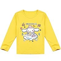 Cinnamoroll Lightweight Pullover Tops Crew Neck Long Sleeve T-Shirt Anime Graphic Sweatshirt for Fall