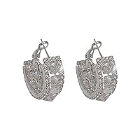 Diamond Zircon Geometric C Shaped Earrings Super Shiny Diamond Earrings Luxury Pearl Drop Earrings Gold