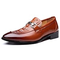 Mens Dress Driving Loafers Moccasin Shoes Pointed Toe Slip On Brogues Oxfords Business Wedding Formal Shoes