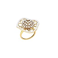 Jewels 14K Gold 0.88 Carat (H-I Color,SI2-I1 Clarity) Natural Diamond Cluster Ring