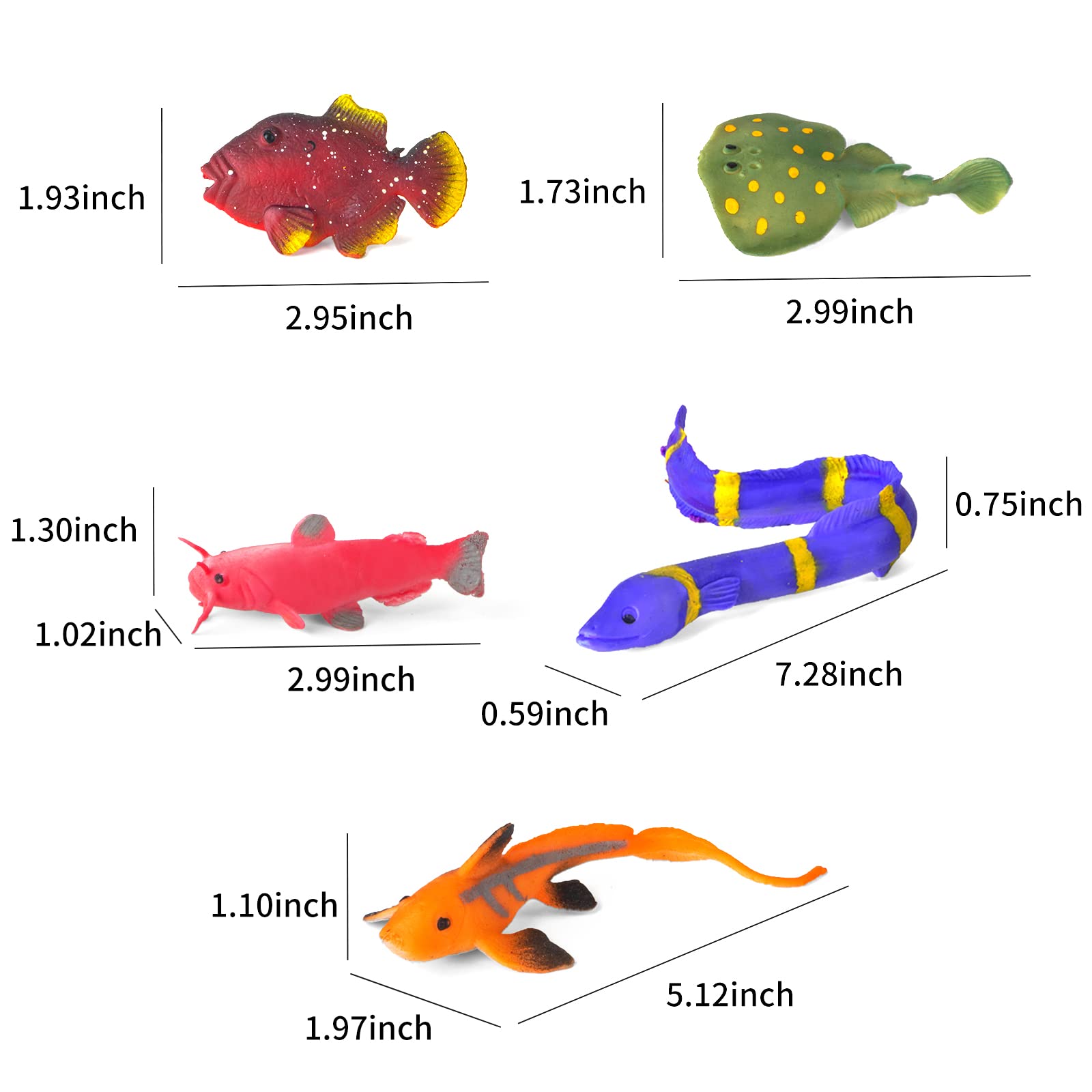 12 Pack Color Changing Sea Animal Toys,Change Color Ocean Animals,Floating Fish Bath Toys for Kids,Sea Creatures Themed Party Supplies,Easter Egg Fillers,Goodie Bags Fillers,Carnival Prizes