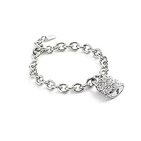 COACH Womens Signature Quilted Padlock Charm Bracelet
