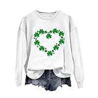 Womens Long Sleeve Tunic Tshirt St Patrick's Day Tee Casual Tops Round Neck Lightweight Pullover Shirt Dressy Blouse