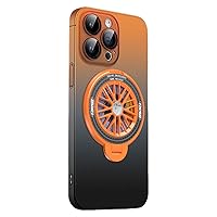 for iPhone 15 Pro Max case with Full Camera Protective [360° Rotating Gyroscope] [Hidden Kickstand] Compatible with MagSafe for Women Girls Men Phone Cover,6.7 inch,Gradient Orange Black