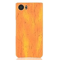 Compatible with BlackBerry Keyone Case PC Hard Back Cover Phone Protective Shell Protection Non-Slip Scratchproof Protective case Wood Grain Creative (Yellow)