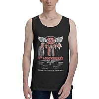 REO Music Speedwagon Tank Tops Men Fashion Loose Crew Neck Cotton Sleeveless Shirt Sports T-Shirt