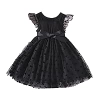 Kids Toddler Baby Girls Princess Pageant Dress Ruffled Sleeve Polka Dot Tulle Party Tutu Princess Personalized
