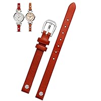 Fashion Genuine leather watchband for fossil ES4340 ES4119 ES4000 3745 3861 4026 Women bracelet Wrist strap 8mm with screw (Color : 10mm Gold Clasp, Size : 8mm)