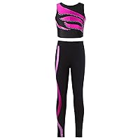 CHICTRY Kids Girls' 2 Piece Athletic Leggings with Tank Crop Tops Outfits sets for Gymnastics Sports Workout Fitness