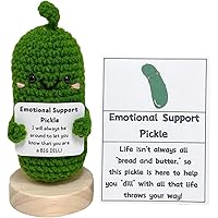 Handmade Emotional Support Pickled Cucumber Gift,Emotional Support Pickled Cucumber Knitting Doll,Funny Reduce Pressure Toy, Cute Crochet Pickle Ornament for Office Desk
