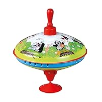 52249 x Der Kleine Maulwarf Humming Diameter 19 cm Mole, Swing Made of Sheet Metal, Classic Pump Tip, Toy Spinning Top for Children from 18 Months, The Little MAULWURF