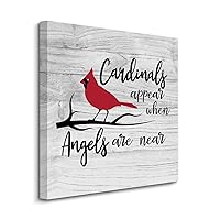 COCOKEN 12X12 Inch Canvas Wall Art with Inspirational Quote in Memory Of, Cardinal Appears When Angels Are Near, Loss Picture Artwork for Kitchen Bathroom Bedroom Living Room Decor Housewarming Gift