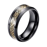 Unisex Carbide Fiber Celtic Dragon Spinner Ring Stainless Steel Wedding Spins Band