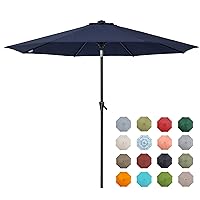 Tempera Patio Market Outdoor Table Umbrella with Push Button Tilt and Crank,Large Sun Umbrella with Sturdy Pole&Fade resistant canopy,Easy to set