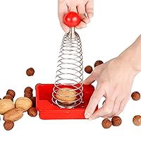 Nut Crackers,Spring Type Nut Shell Opener,Fun Smashing Open Nuts Spring,Nutcrackers for Walnuts,Pistachios,Macadamia Nuts,Pecan and Hazelnut,Novel Kitchen Food Opener Gadgets With Card Slot Base