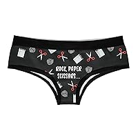 Crazy Dog T-Shirts Womens Rock Paper Scissors Throat Punch Panties Funny Bikini Brief Graphic Underwear