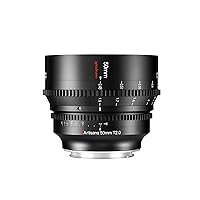 7artisans 50mm T2.0 Large Aperture Full Frame Cine Lens Compatible for Canon RF-Mount, Manual Focus Low Distortion Cinema Lens Mirrorless Cameras for Canon EOS R, RED, R3, R5, R6, R7, R10, RP, Black