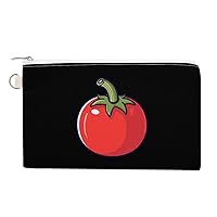 Cartoon Tomato Canvas Wallet Slim Wristlets Bag Credit Card Clutch Purses