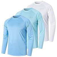 ZENGVEE Pack of 3 Men's Rash Guards, UPF 50+ UV Protection Shirt, Men's Quick-Drying, Lightweight, Breathable, Sun Protection for Outdoor Surfing, Swimming, Running