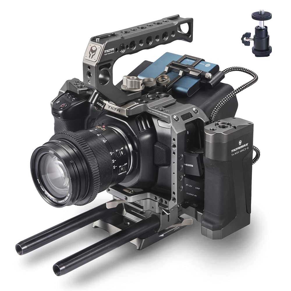 TILTA BMPCC 4K/6K Camera cage/case Blackmagic Pocket Cinema Camera 4K TA-T01-A-G Tactical Package KIT for Blackmagic Cinema Camera - Tilta Grey