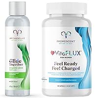 Promescent Organic Aloe Lube for Sex + VitaFLUX Women's Nitric Oxide Booster Supplement, Boost Energy & Performance-Therapeutic Dose of Essential Amini Acids
