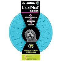 Splash, Dog Slow Feeder Bowl Lick Mat, Boredom Anxiety Reducer, Sticks to Smooth Surface; Perfect for Food, Treats, Yogurt, or Peanut Butter. Fun Alternative to Slow Feed Dog Bowl, Turquoise