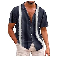 Mens Hawaiian Shirts Short Sleeve Button Down Shirt Summer Party Shirts Holiday Tropical Beach Shirts for Men