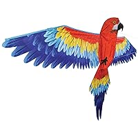 In the Breeze 3381 — 3D Parrot Kite — Colorful-Printed Bird Kite with Applique Details, Kite Line and Reusable Bag Included…