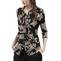 Women' Stretching Knitted Shirt Long Sleeve Neck Spring Summer Slim All-Match Tunic Blouses Working Top