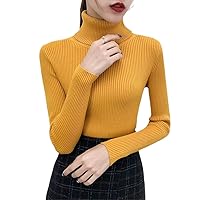 Winter Knitted Jumper Turtleneck Tops Pullovers Casual Sweaters Women Shirt Korean Long Sleeve Tight Sweater