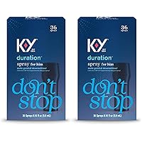 K-Y Duration Spray for Him, Personal Male Desensitizer Endurance Spray, Lidocane Formula, for Men, Women and Couples, 0.16 Fl Oz (36 Sprays) (Pack of 2)