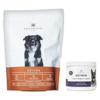Ketona Salmon Recipe Dry Dog Food (4.2lb) & Daily Mobility Chews Bundle, The Nutrition of a Raw Diet with The Cost & Convenience of a Kibble, Lubricate Joints & Promote Healthy Mobility