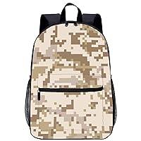 Desert Camouflage Laptop Backpack for Men Women 17 Inch Travel Daypack Lightweight Shoulder Bag