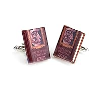 The Picture of Dorian Gray Oscar Wilde Clay Mini Book Cufflinks Pair Set Stud Double Sided Adapter