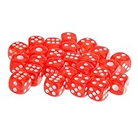 ERINGOGO 40pcs Game Dice Entertainment Toy 18mm Dice Bulk Mini Toys 6 Sided Acrylic Red Sieve