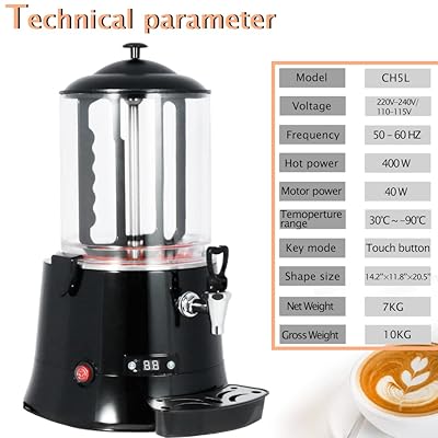 10L Commercial Hot Chocolate Maker Machine Chocolate Dispenser Warmer  Heater