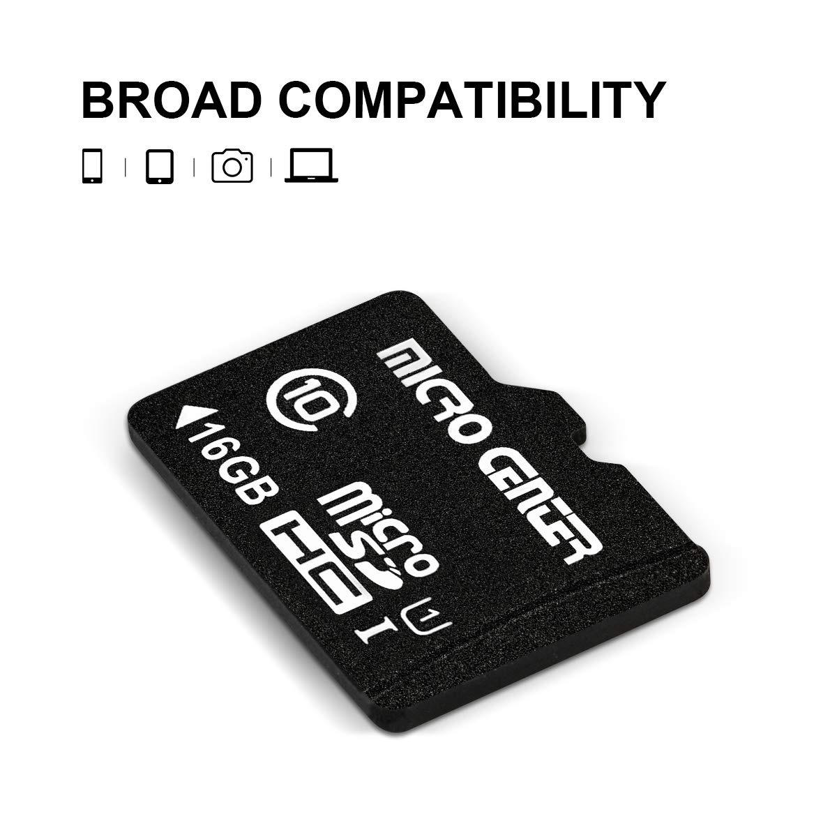 Micro Center 16GB Class 10 Micro SDHC Flash Memory Card with Adapter for Mobile Device Storage Phone, Tablet, Drone & Full HD Video Recording - 80MB/s UHS-I, C10, U1 (2 Pack)
