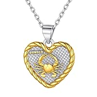 ChicSilver 925 Sterling Silver Zodiac Sign Neckalce Horoscope Constellation Astrology Heart Pendant Birthday Gift Fashion Silver&Gold Two Tone Jewelry Gift for Women Girls