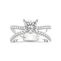 FRIENDLY DIAMONDS Diamond Ring Gift For Mom 1 Ct - 5 Ct IGI Certified Lab Grown Diamond Ring | 14K Or 18K White, Yellow Or Rose Gold | Dakota Criss Cross Lab Diamond Ring | FG-VS1-VS2 Quality