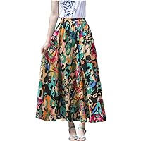 Summer Style Cotton Linen Bohemian Streetwear Skirt Clothes Long Skirts Women Clothing Casual Elegant
