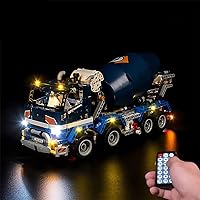 RC Light Kit LED Lights with Sounds for Lego 42112 Technic Concrete Mixer Truck Building Kit (Not Include Building Block Model) (RC with Sounds)