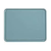 KitchenAid Classic Plastic Cutting Board with Perimeter Trench and Non Slip Edges, Dishwasher Safe, 11 inch x 14 inch, Blue