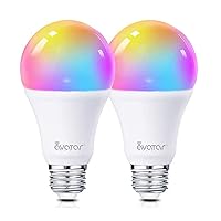 Avatar Controls Smart LED Light Bulb, Alexa Light Bulbs WiFi Dimmable 2 Pack Compatible with Google Home/Smart Life APP, RGBCW Color Changing Lights, No Hub Required (800LM E26 A19 9W=70W Equivalent)