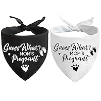 Guess What? My Mom is Pregnant, Pregnancy Announcement Dog Bandana, Gender Reveal Photo Prop Pet Scarf Decorations Accessories, Pet Accessories for Dog Lovers, Pack of 2