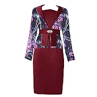 Knee Length Cocktail Mother of The Bride Dresses Camo with Long Sleeves Jacket