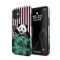 Compatible with iPhone 12 Mini Case Crazy Cute Panda Heavy Duty Shockproof Dual Layer Hard Shell + Silicone Protective Cover