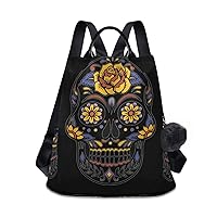 ALAZA Sugar Skull Outdoor Backpack Bags for Woman Ladies