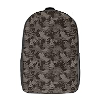 Camouflage Army Brown Hunting 17 Inches Travel Backpacks Funny Shoulder Bag Lightweight Daypack